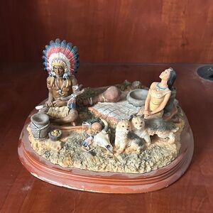 Native American Figurine with Animals